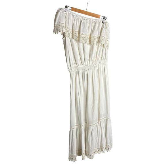 Melissa Odabash Jo Chochet One Shoulder Midi Dress White Size L - Picture 5 of 8